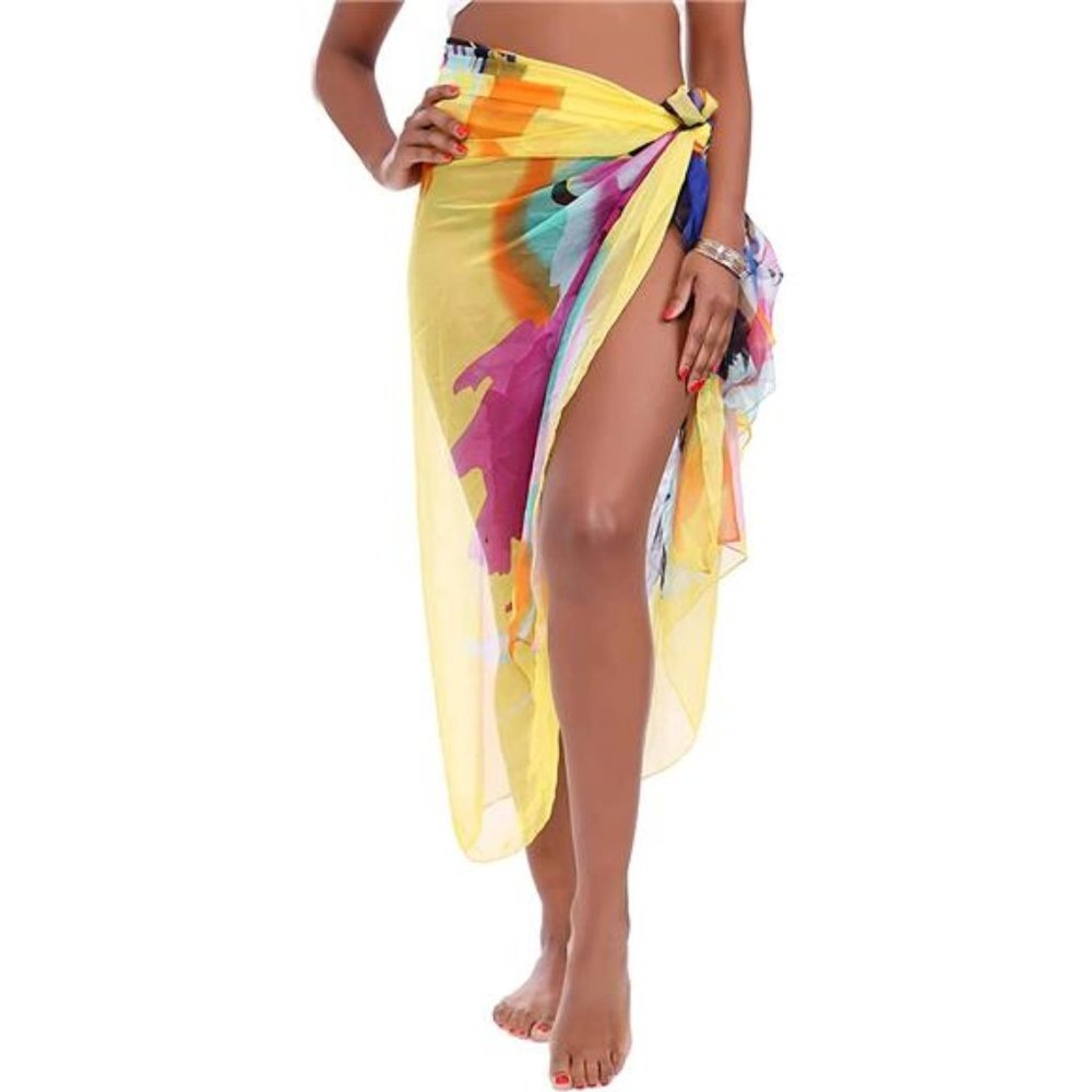 Women's Chiffon Beach Sarong Sheer Swimsuit Cover Ups Swimwear Bikini Wrap